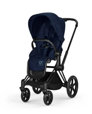 Priam Klapvogn Rebellious Luxury Denim Blue Matt Black