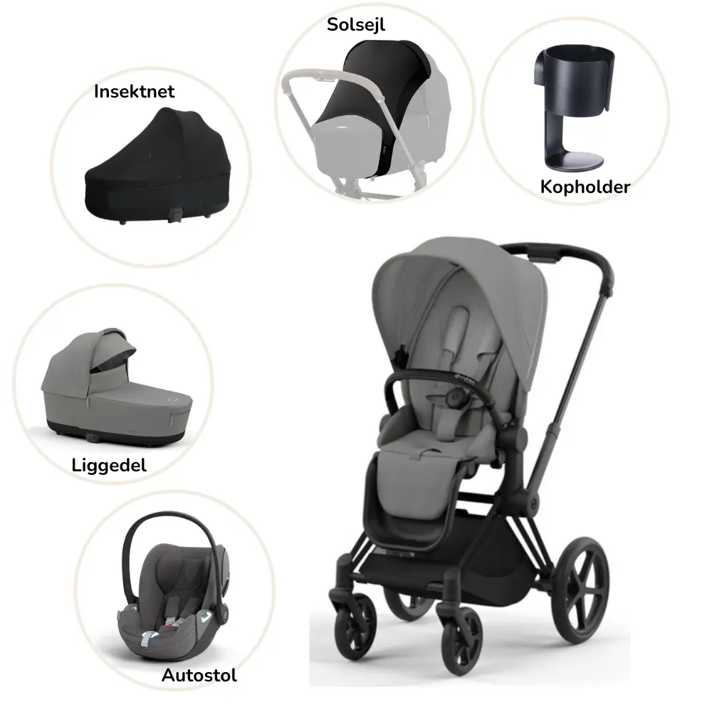 Priam Pakke Mirage Grey Matt Black Plus
