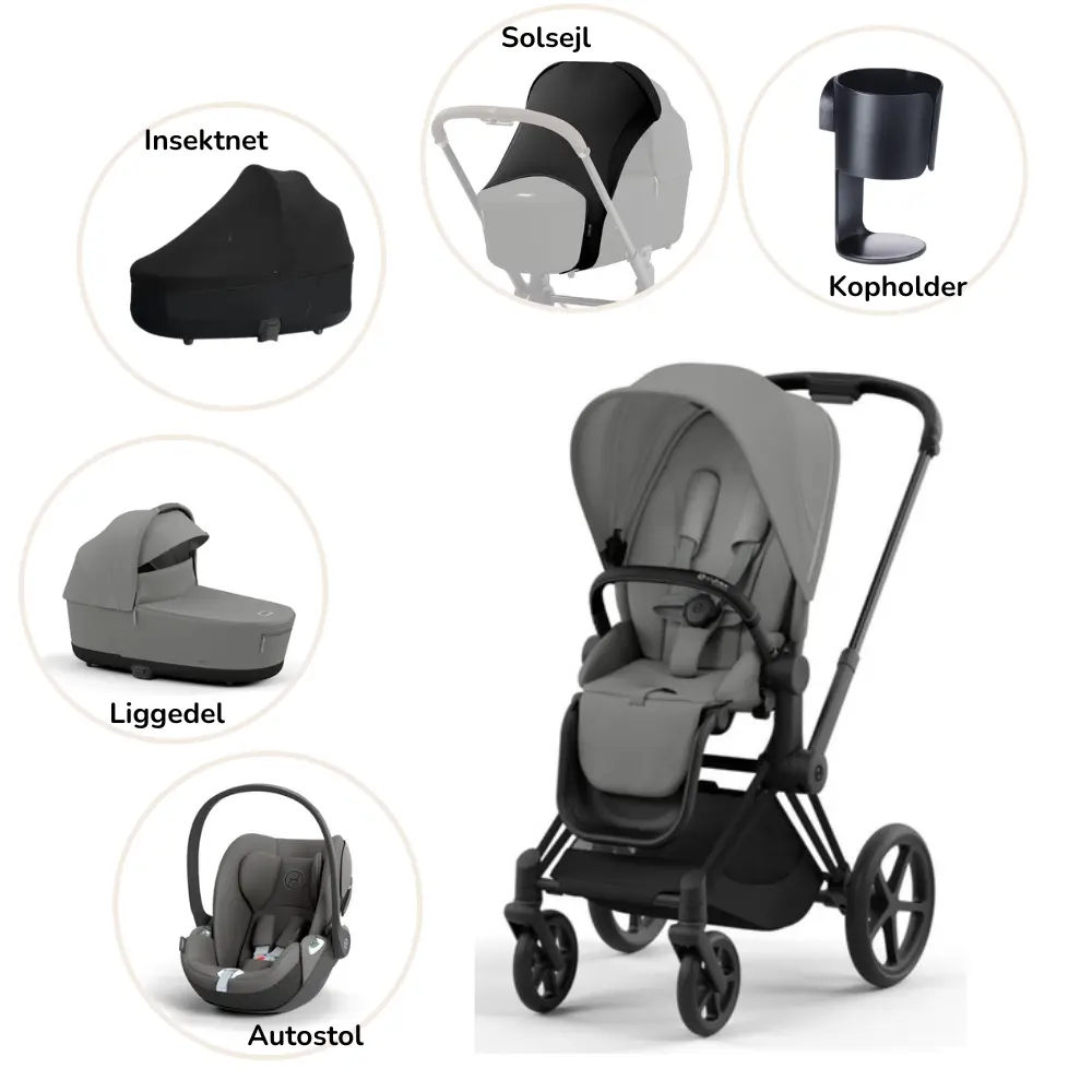 Priam Pakke Mirage Grey Matt Black