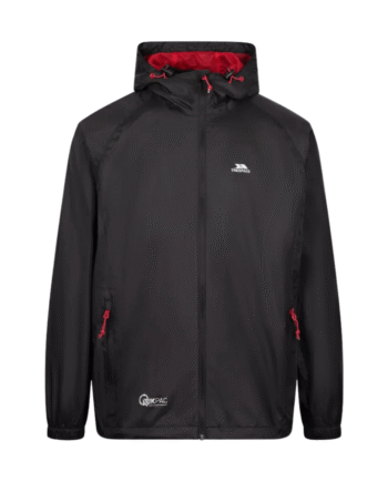 Regnjakke Unisex Trespass Qikpac Sort Rød