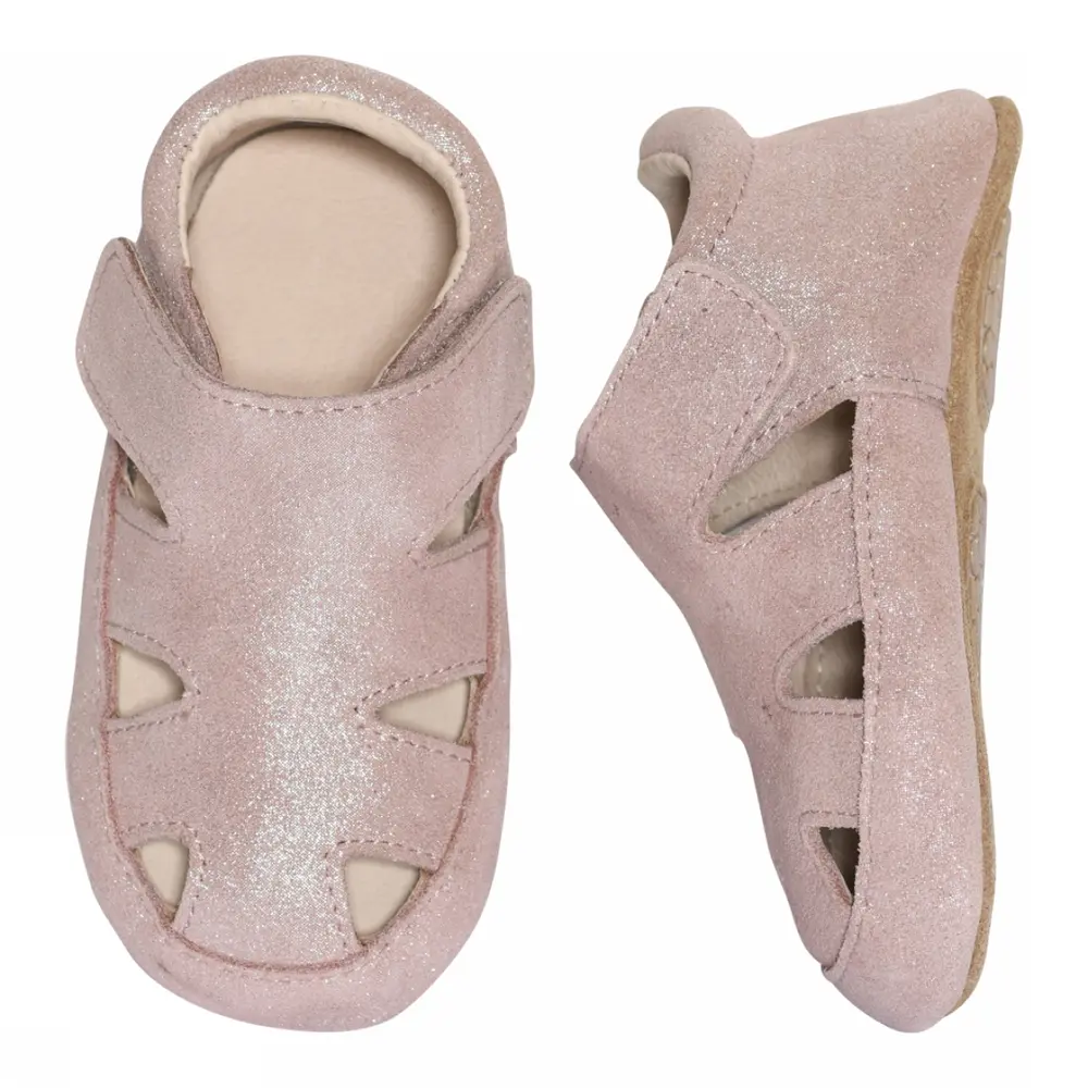 Sandal Læder Slippers Rose Grey 20 21