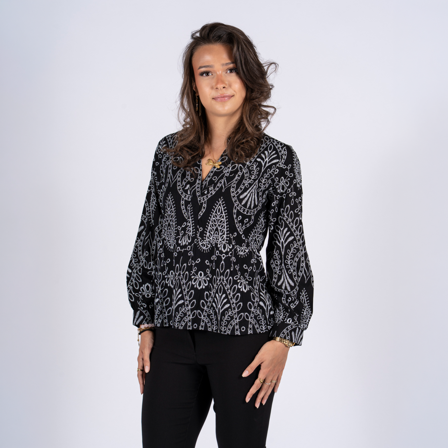 Sasia Aya Dame Bluse Black Beauty