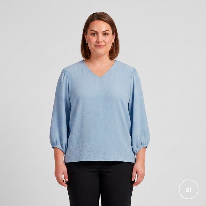 Sasia Beatrix Dame Bluse Cashmere Blue 50 52