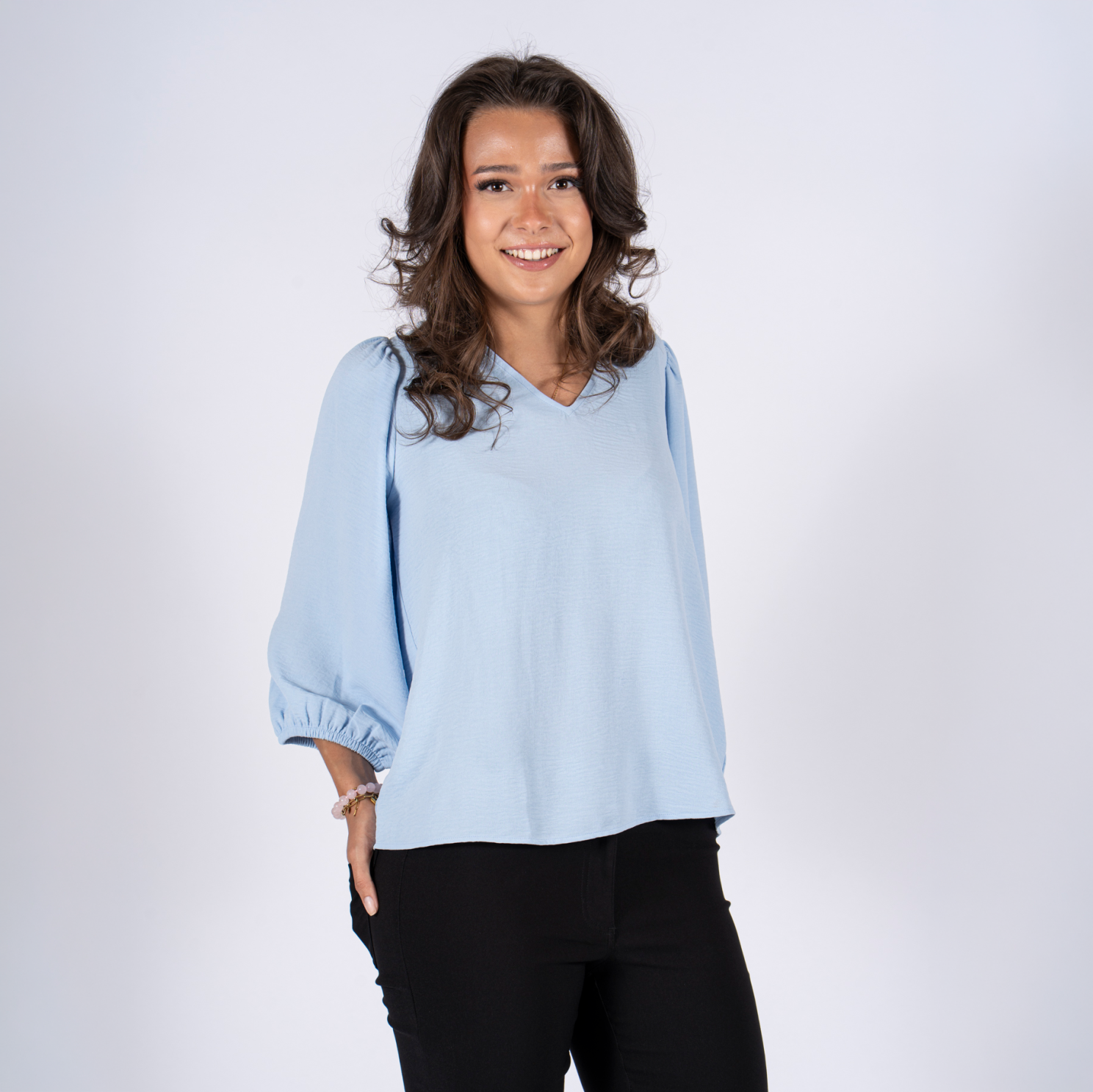 Sasia Beatrix Dame Bluse Cashmere Blue