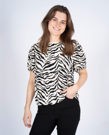 Sasia Felina Dame Bluse Black Sandshell