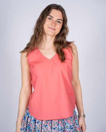 Sasia Poppy Dame Top Calypso Coral Red