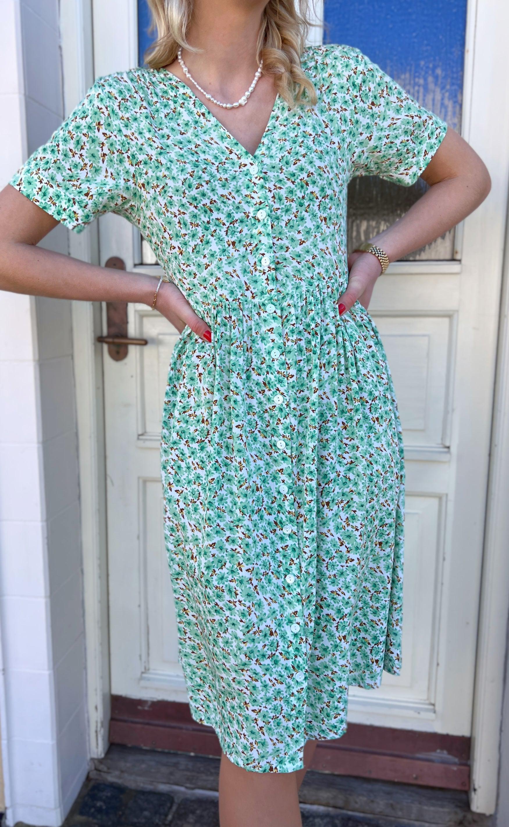 Say Ina Copenhagen Kjole Clara Mint Green Flower