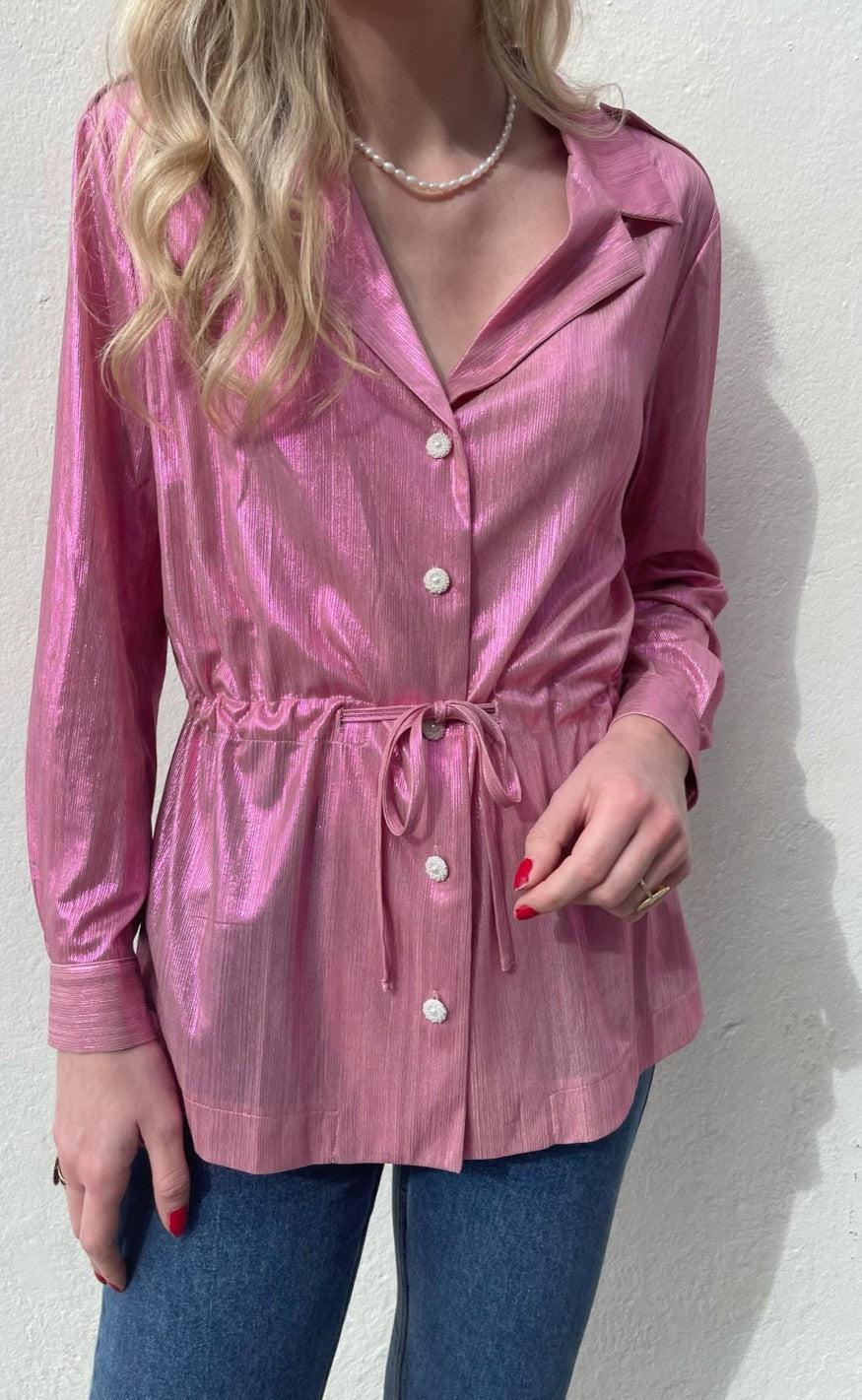 Say Ina Copenhagen Skjorte Malou Metallic Pink