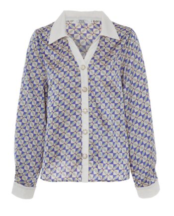 Say Ina Copenhagen Skjorte Nora Graphic Blue