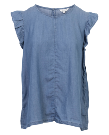 Sirup Dame Kortærmet Bluse Medium Blue Denim