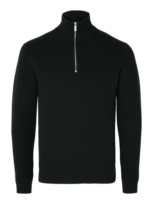 Slhdane Ls Knit Structure Half Zip