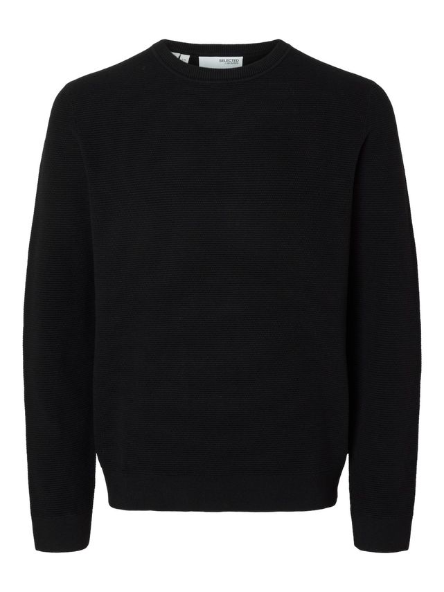Slhross Ls Knit Structure Crew Neck
