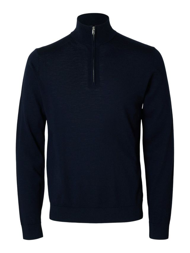 Slhtray Ls Knit Merino Half Zip Noo