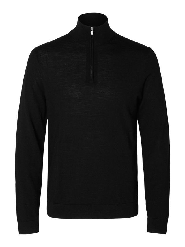 Slhtray Ls Knit Merino Half Zip Noo
