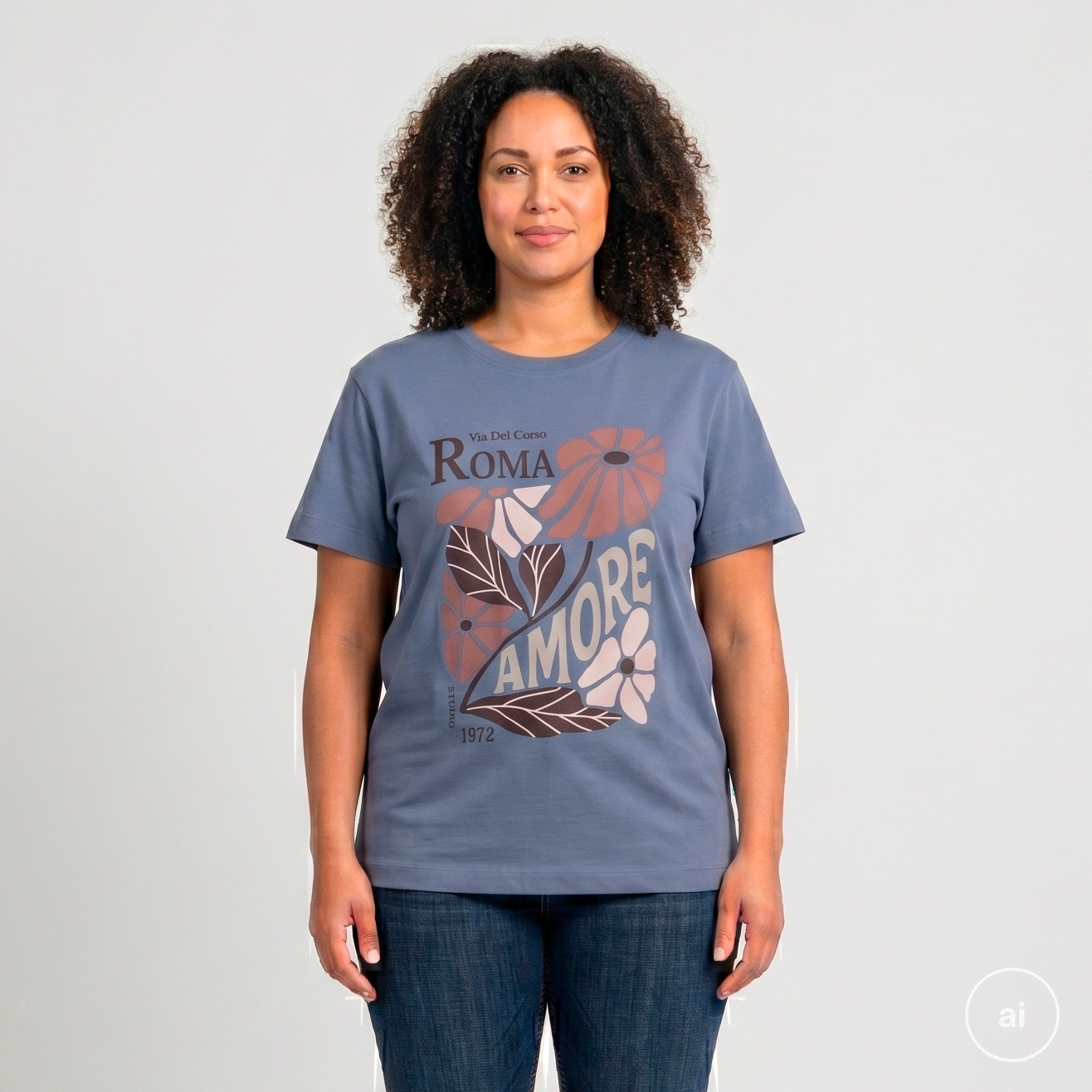 Steenholt Ass Dame  -shirt Med Print P1 Wild Wind 44