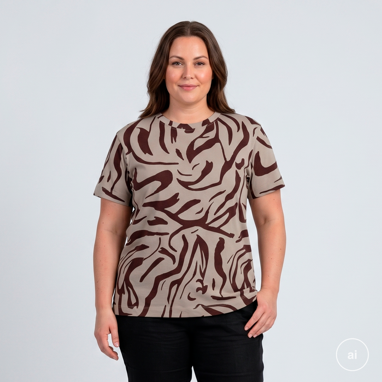 Steenholt Ass Dame  -shirt P5 Aop Rum Raisin 44