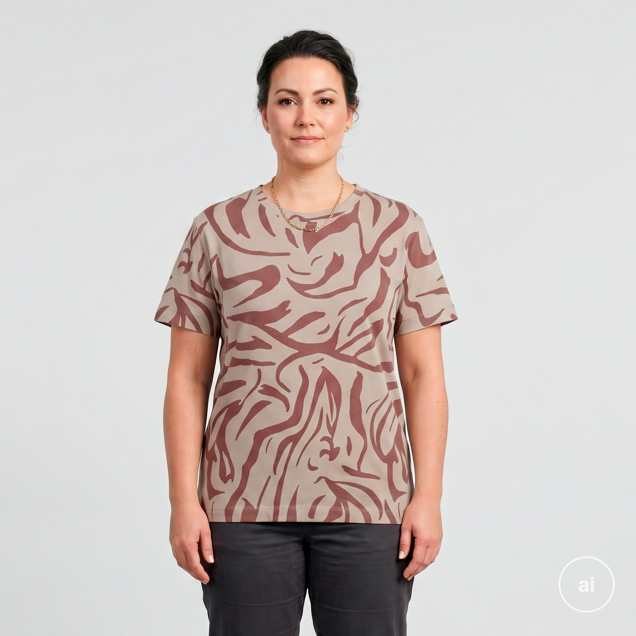Steenholt Ass Dame  -shirt P5 Aop Withered Rose 44