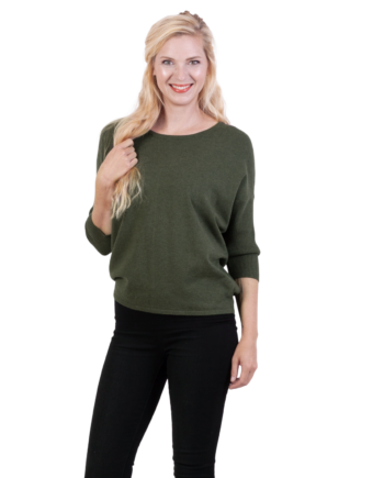 Steenholt Cava Dame Striktrøje Green Melange