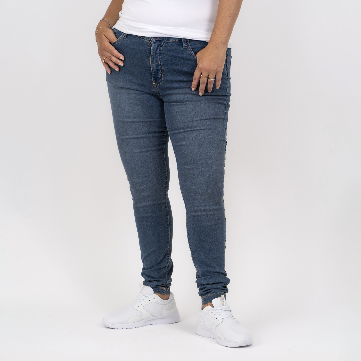 Steenholt Grace Dame Jeans    Stretch Plus Size    Light Blue Denim 54 32