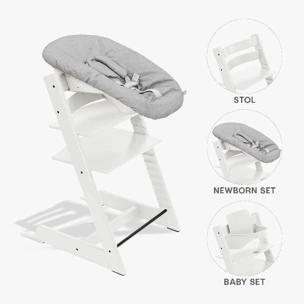 Stokke Tripp Trapp Bundle Højstol Babyset Og Newborn Hvid