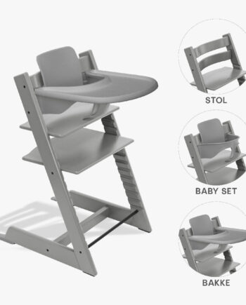 Stokke Tripp Trapp Bundle Højstol  Babyset Og Tray Storm Grey