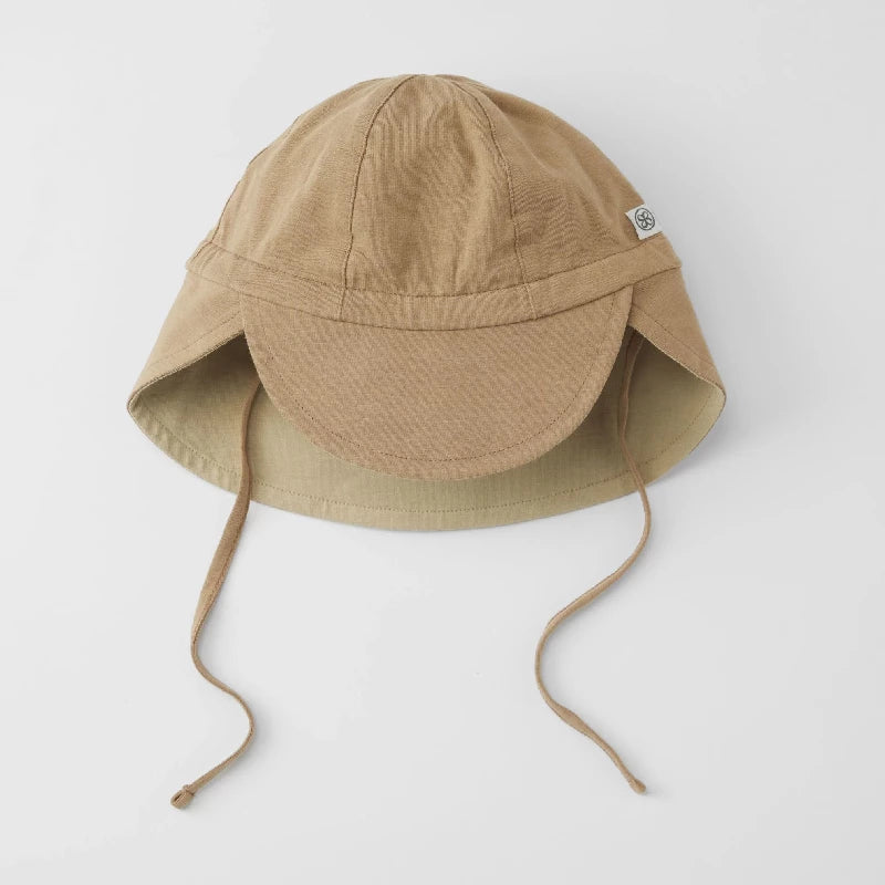 Sun Hat Reversible Peanut Brown Sandy Beach -6m