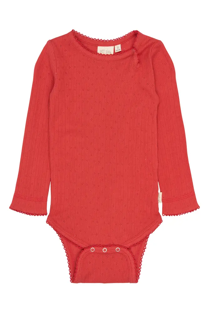 Suze Langærmet Pointelle Body Molten Lava 68 Cm