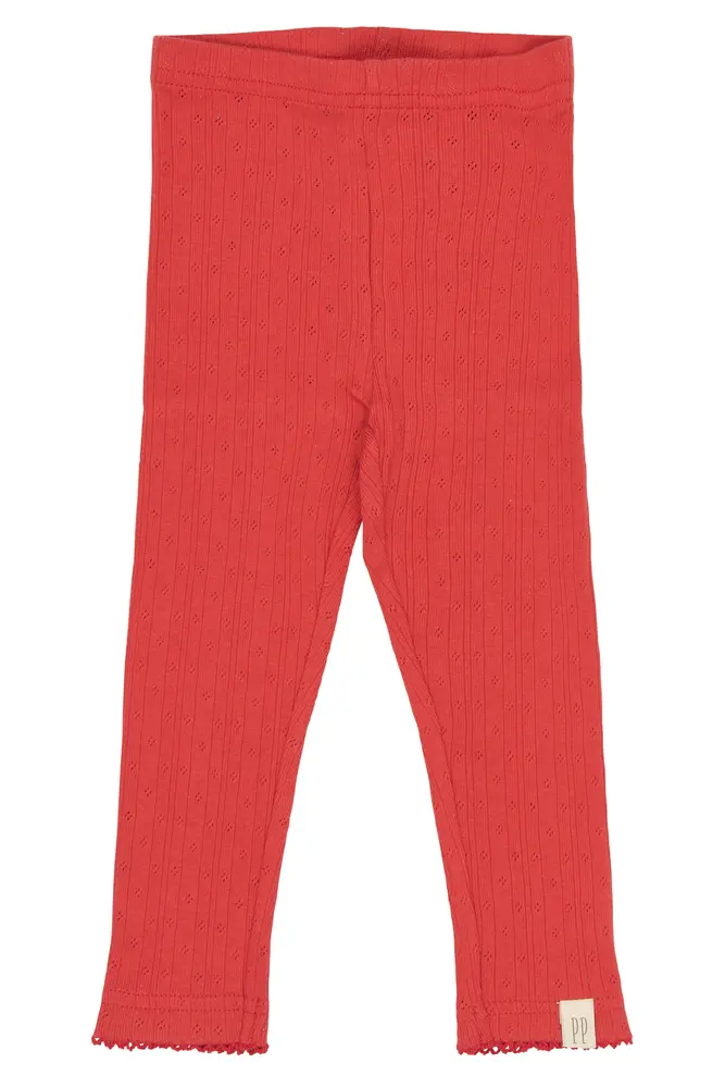 Suze Pointelle Leggings Molten Lava 110 Cm