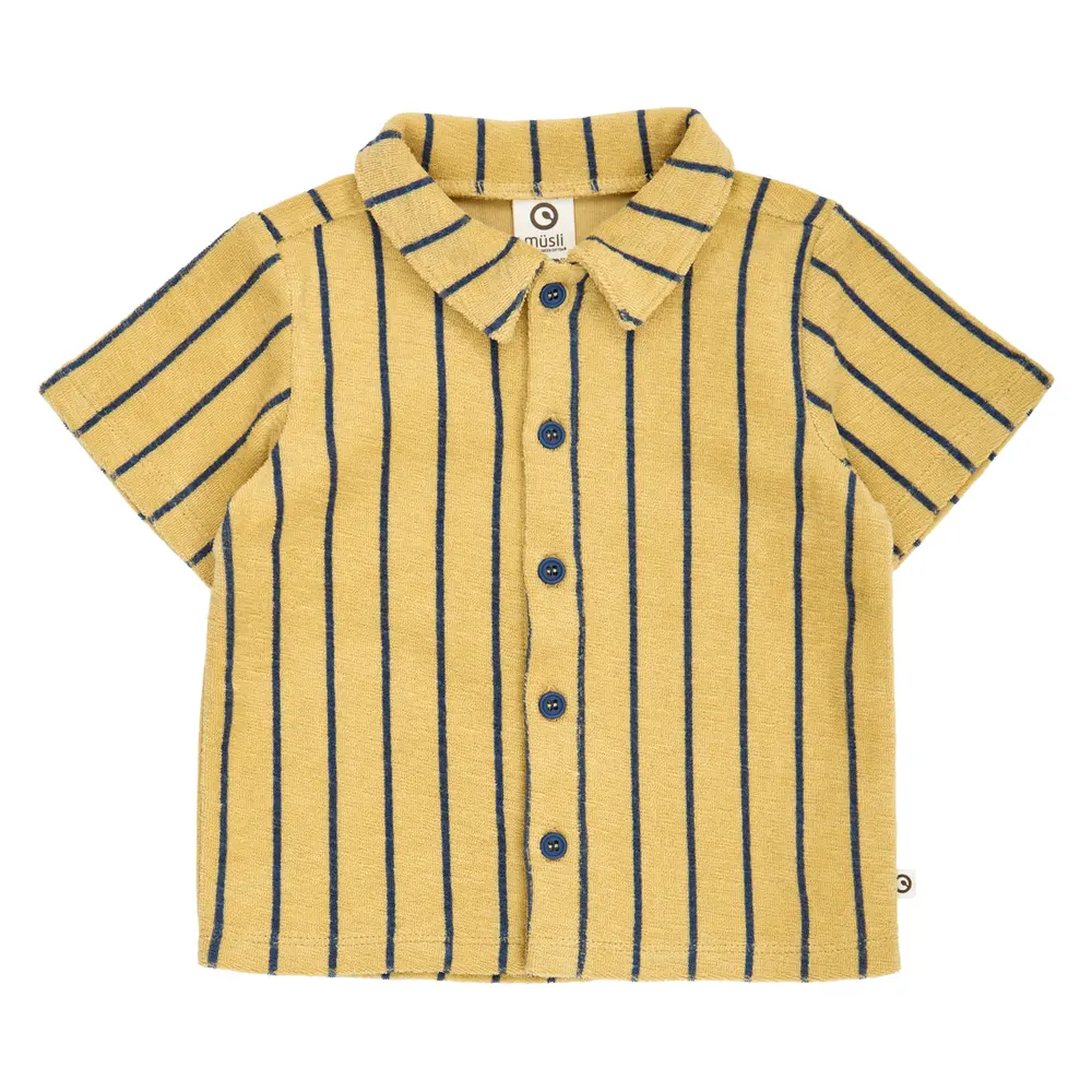 Terry Stripede Skjorte Hemp  Navy 80