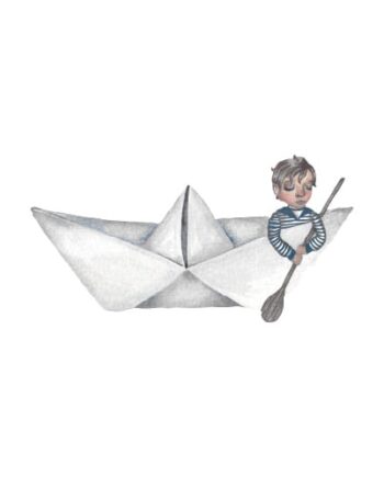 That Apos   Mine Wallsticker Papirsbåd White