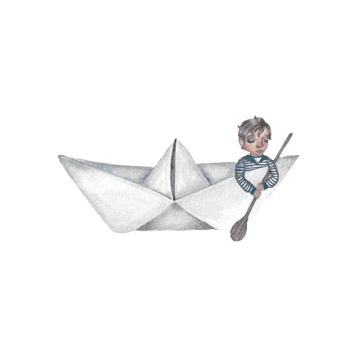 That Apos Mine Wallsticker Papirsbåd White