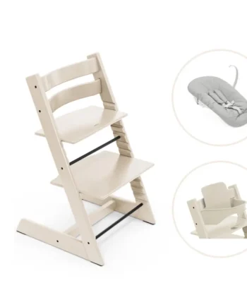 Tripp Trapp Højstol Bøg Inkl  Newborn Sæt Og Babysæt Vanilla White