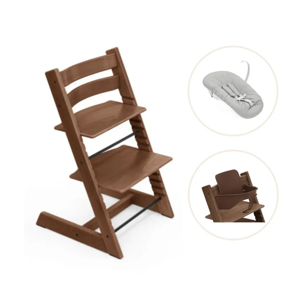 Tripp Trapp Højstol Bøg Inkl Newborn Sæt Og Babysæt Warm Brown