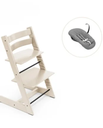 Tripp Trapp Højstol Bøg Inkl  Newborn Sæt Vanilla White