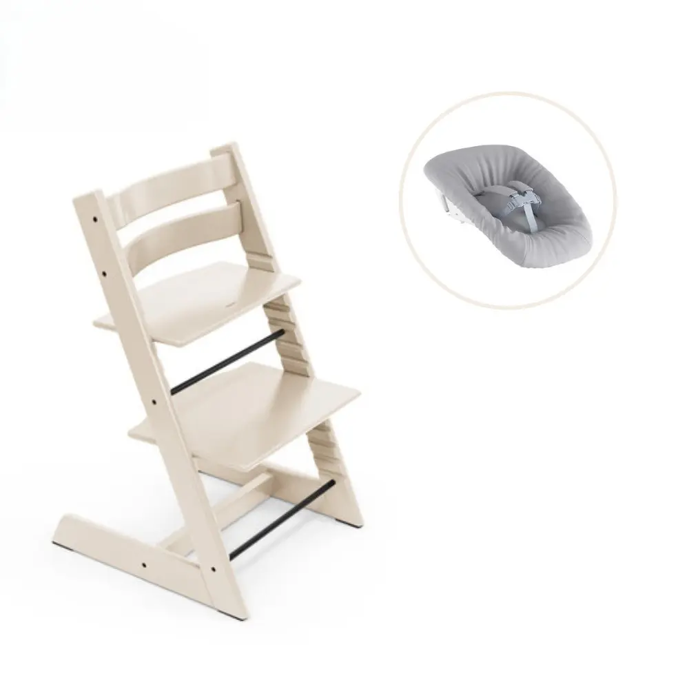 Tripp Trapp Højstol Bøg Inkl Newborn Sæt Vanilla White