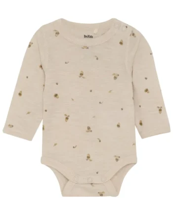 Uld Langærmet Body    Print Sandshell 50