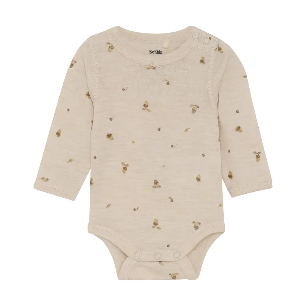 Uld Langærmet Body    Print Sandshell 50