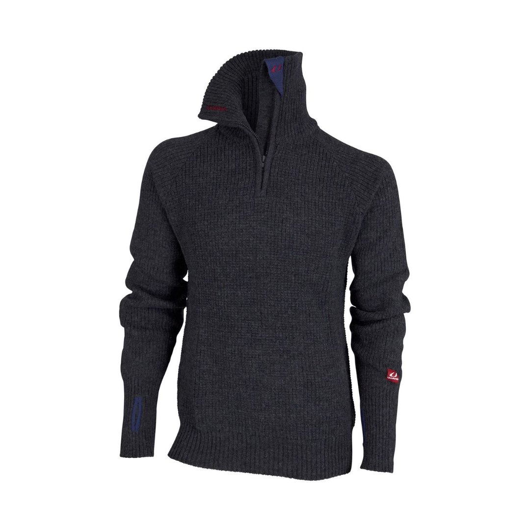 Uld Sweater Ulvang Rav Zip 100 Uld Mørkegrå Xs Tilbage