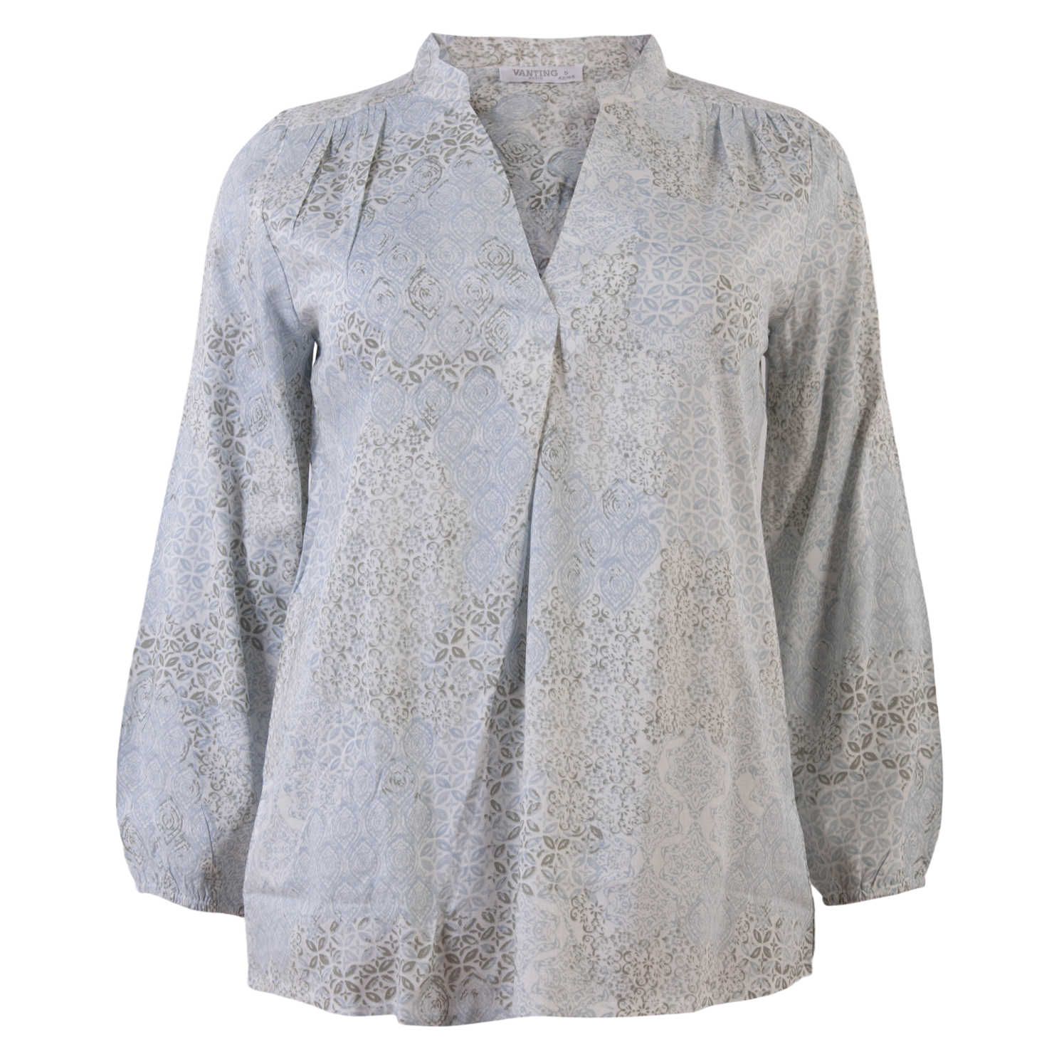 Vanting Dame Bluse Plus Size Print   54 56
