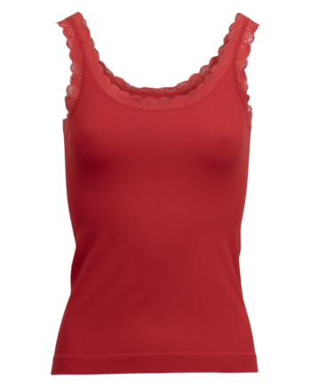 Vanting Dame Top Red Alen