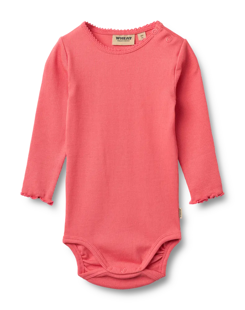 Wheat Regitze Langærmet Rib Body Watermelon 74