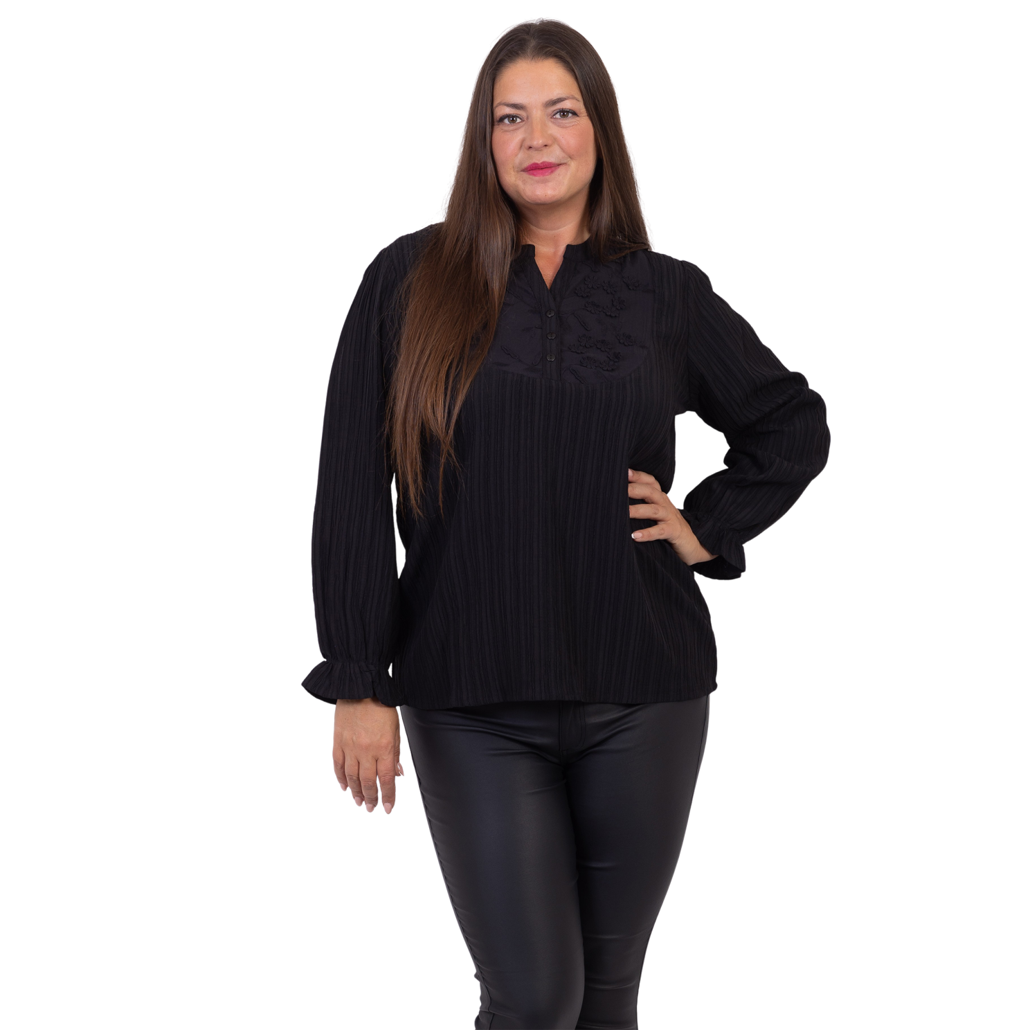 Zbyz Dame Bluse Plus Size Black 54 56