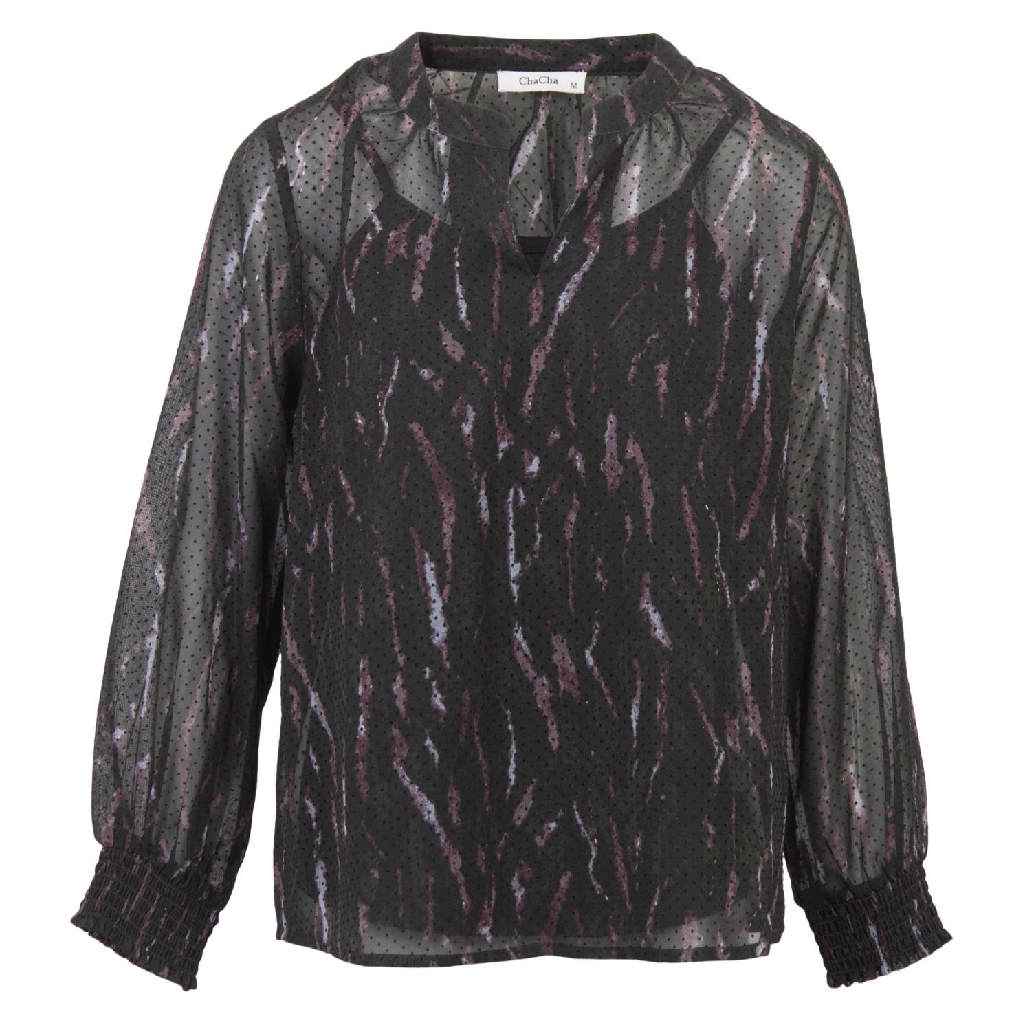 Zbyz Dame Bluse Plus Size Black Print 46 48