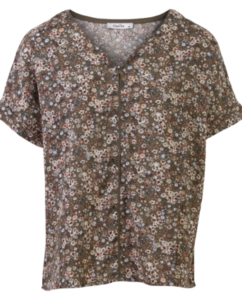 Zbyz Dame Bluse Plus Size Khaki Flower 54 56