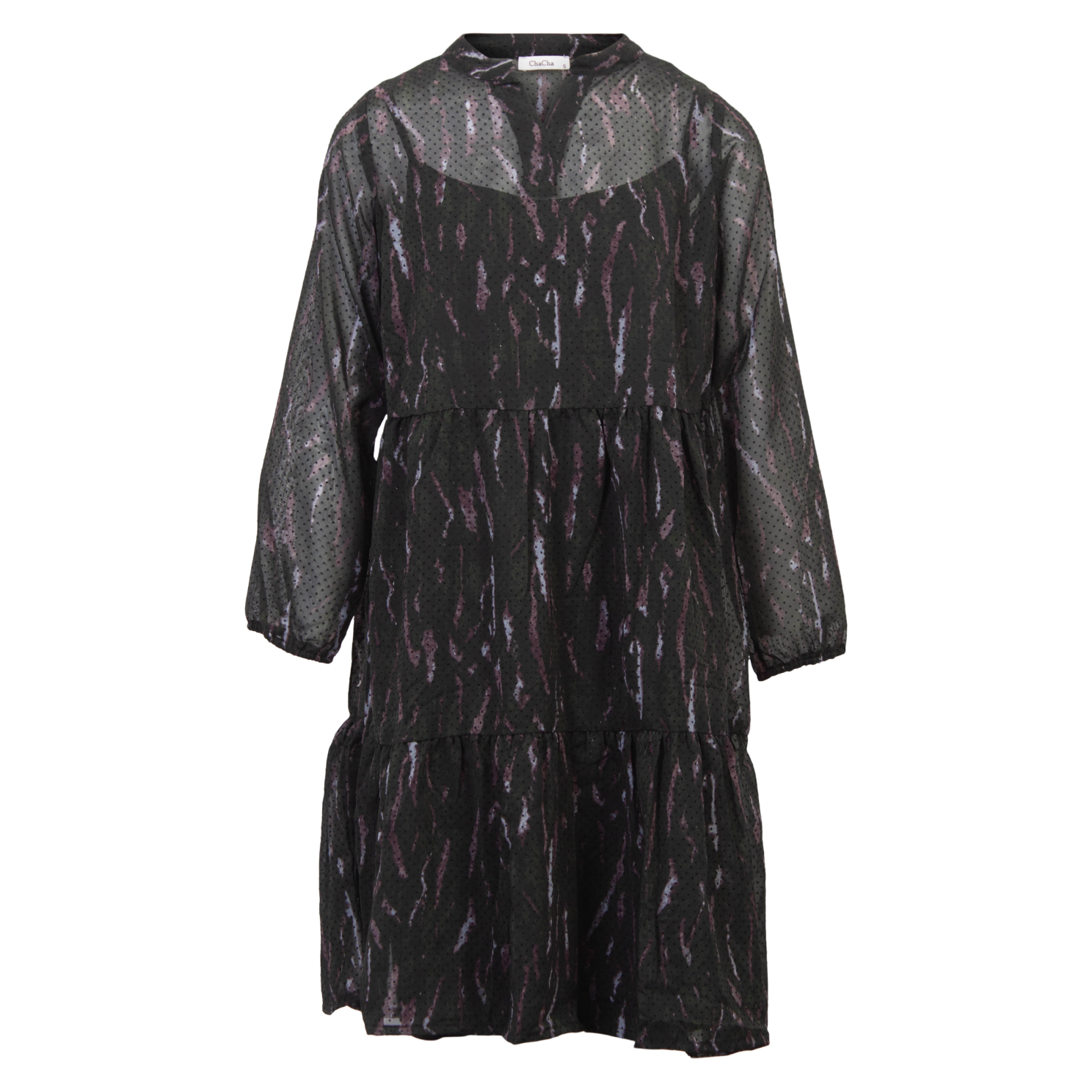 Zbyz Dame Kjole Plus Size Black Print 54 56