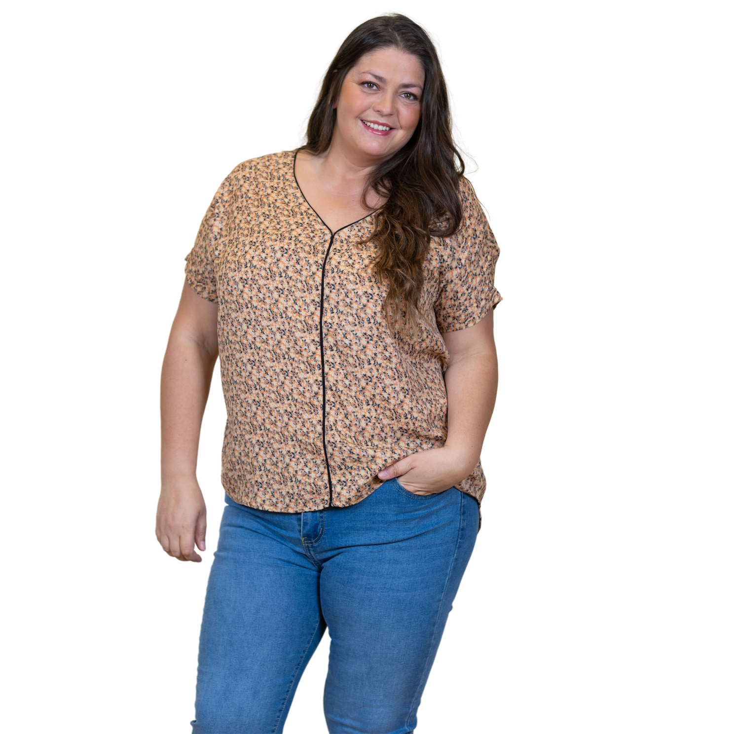 Zbyz Dame Kortærmet Bluse Plus Size  -33 54 56
