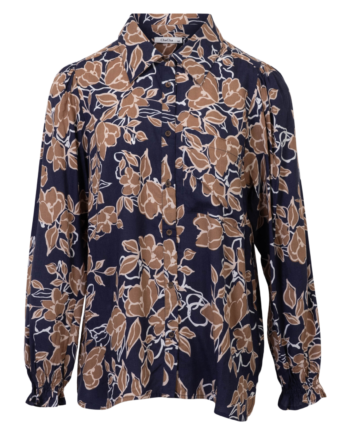 Zbyz Dame Skjorte Blue Beige Aop 54 56