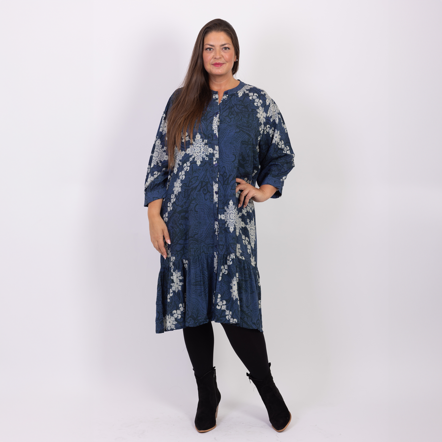 Zbyz Dame Tunika Plus Size Navy Sort 42 44