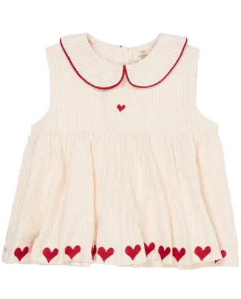 Bæk Og Bølge Bluse    Hjerter Dusty Rose 98
