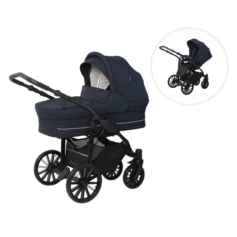 Basson Nordic Lux Barnevogn Inkl Klapvognssæde Dusty Navy